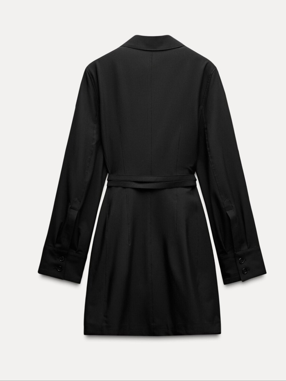 Zara BELTED SHIRT DRESS BLAZER BLACK DRESS ZW COLLECTION - Picture 3 of 9